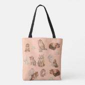 FUNNY KITTY CAT STORIES IN PINK TOTE BAG (Achterkant)