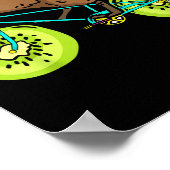 Funny Kiwi Biker Cycling Gift New Zealand  Poster (Hoek)