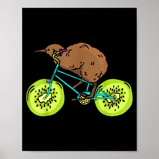 Funny Kiwi Biker Cycling Gift New Zealand  Poster (Voorkant)