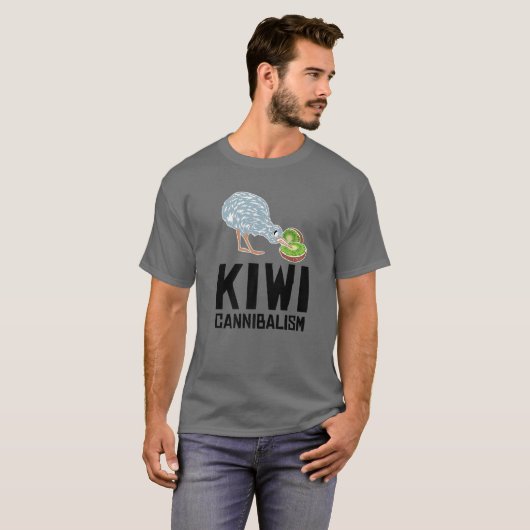 Funny Kiwi Bird Gift Cannibalism for Fruit Lover T-shirt (Voorkant volledig)