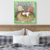 Funny Kiwi Bird Parents & Fruit Canvas Print (Insitu (Slaapkamer))