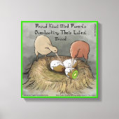 Funny Kiwi Bird Parents & Fruit Canvas Print (Voorkant)