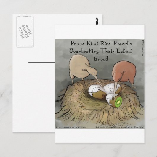 Funny Kiwi Birds die hun vruchten afwerpen Briefkaart (Voorkant / Achterkant)