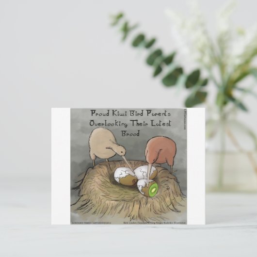 Funny Kiwi Birds die hun vruchten afwerpen Briefkaart (Staand voorkant)