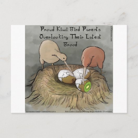 Funny Kiwi Birds die hun vruchten afwerpen Briefkaart (Voorkant)