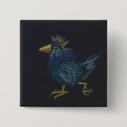 Funny Kiwi Chinese Rooster Year Birthday Button (Voorkant)