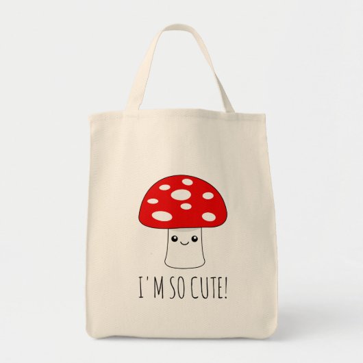 Funny kleine Kawaii paddenstoel cartoon Tote Bag (Voorkant)