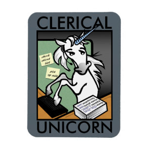 FUNNY KLERICAL UNICORN VERTICAL FOTO MAGNET MAGNEET