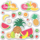 Funny Kleurrijke Vruchten Zomer Gezond Vegetarisch Sticker (Voorkant)