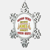 Funny Knee-chirurgie Tin Sneeuwvlok Ornament (Rechts)