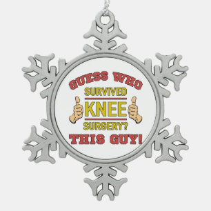 Funny Knee-chirurgie Tin Sneeuwvlok Ornament