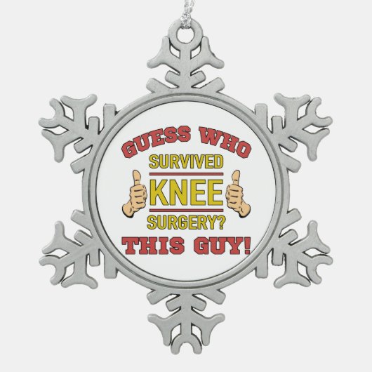 Funny Knee-chirurgie Tin Sneeuwvlok Ornament (Voorkant)