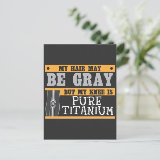 Funny Knee Replacement Ouder Gray Hair Surgery Briefkaart (Staand voorkant)