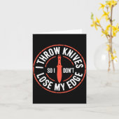 Funny Knife Thrower I Throw Knives Kaart (Gele Bloem)