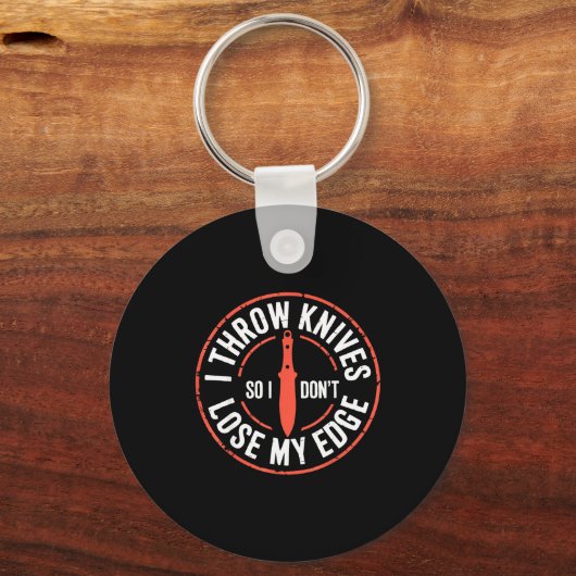 Funny Knife Thrower I Throw Knives  Sleutelhanger (Voorkant)