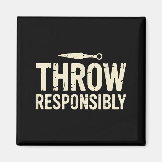 Funny Knife Throwing  Magneet (Voorkant)