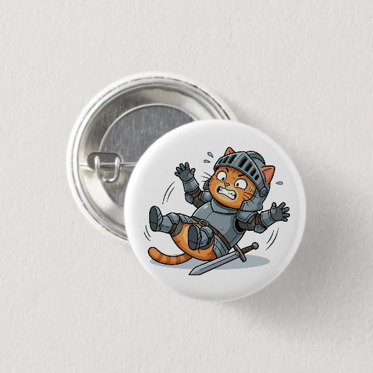 Funny Knight Cat Button (Voorkant /achterkant)