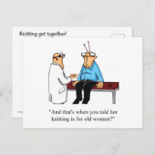 Funny Knitparty Invitation Briefkaart (Voorkant / Achterkant)