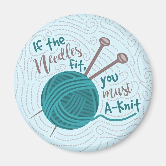 Funny Knitter Humor Naaldgaren Magneet (Voorkant)