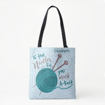 Funny Knitter Needles Yarn | Naam toevoegen