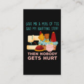 Funny Knitter Tea Drinker Comedian Family Member Visitekaartje (Voorkant)