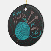 Funny Knitters Humor Knitters Needles Yarn Keramisch Ornament (Links)