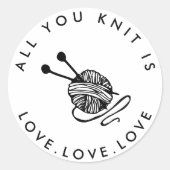 Funny Knitting Alles wat je breekt is liefde Ronde Sticker (Voorkant)