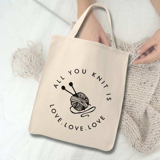 Funny Knitting Alles wat je breekt is liefde Tote Bag