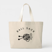 Funny Knitting Ball Sack Grote Tote Bag (Achterkant)