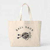 Funny Knitting Ball Sack Grote Tote Bag (Voorkant)