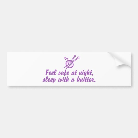 Funny Knitting Bumpersticker (Voorkant)