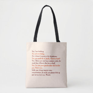 Funny Knitting Conversation Moederdag Mam Yarn Tote Bag