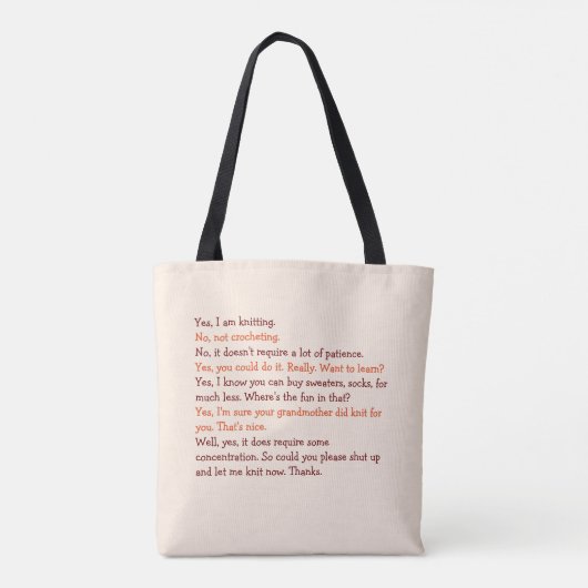 Funny Knitting Conversation Moederdag Mam Yarn Tote Bag (Achterkant)