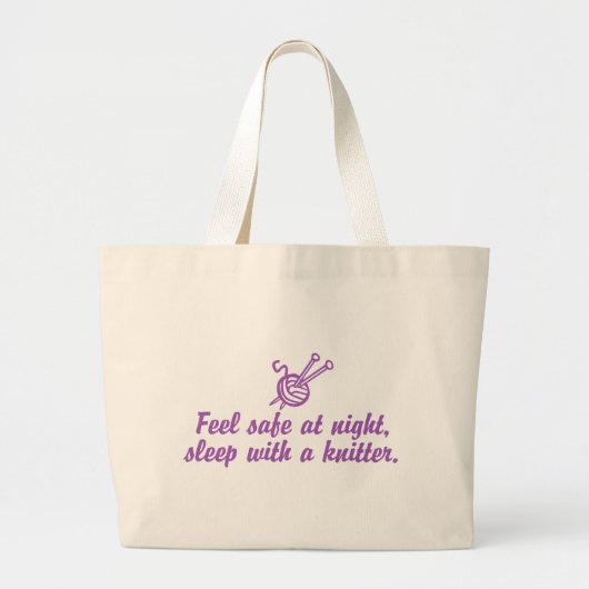 Funny Knitting Grote Tote Bag (Voorkant)