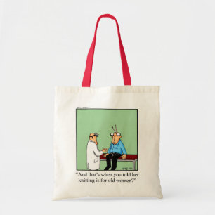 Funny Knitting Humor Canvas tas