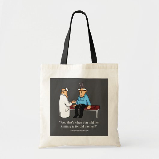 Funny Knitting Humor Canvas tas (Voorkant)