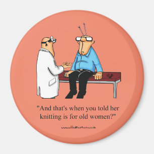 Funny Knitting Humor Magnet