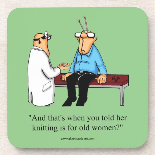 Funny Knitting Humor Onderzetter Set Gift (Voorkant)