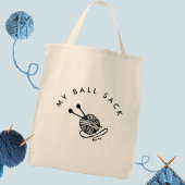 Funny Knitting I My Ball Sack Tote Bag