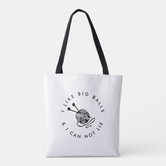 Funny Knitting Ik hou van grote Canvas tas (Achterkant)