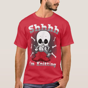 Funny Knitting Kawaii Skeleton Crocheting Hobby Ho T-shirt