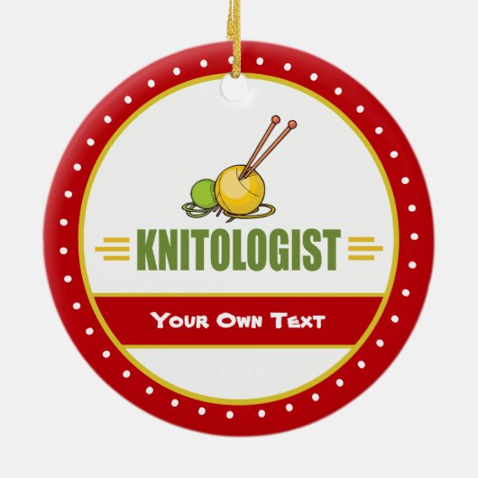 Funny Knitting Keramisch Ornament (Achterkant)