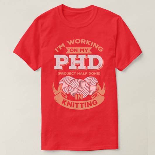 Funny Knitting Lover Hob T-shirt (Design voorkant)