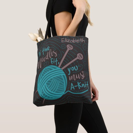 Funny Knitting Needles Yarn | Naam Knitters toevoe Tote Bag (Dichtbij)