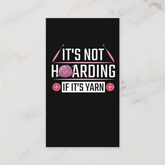 Funny Knitting Quote Crochet Yarn Knitter Visitekaartje (Voorkant)