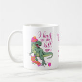 Funny Knitting Quote Dinosaur Koffiemok (Links)