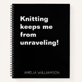 Funny Knitting Quote Yarn Humor Knitter Custom Notitieboek (Voorkant)
