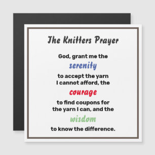 Funny Knitting Serenity Prayer Joke