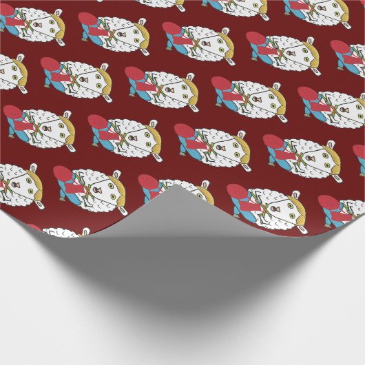 Funny Knitting Sheep Cadeaupapier (Hoek)