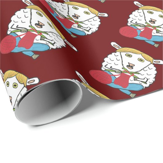 Funny Knitting Sheep Cadeaupapier (Rol Hoek)